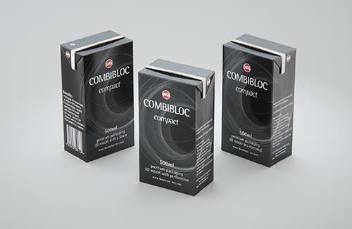 SIG combiBloc Compact 500ml with perforation, straw hole and no opening packaging 3D model