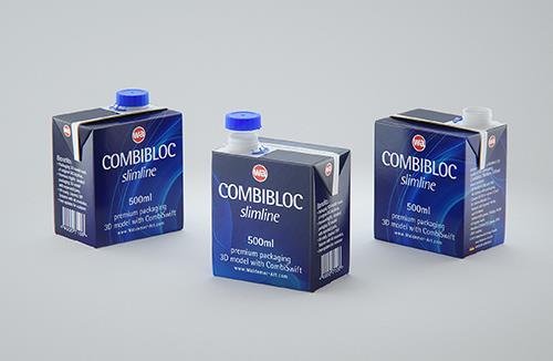 3D model of the SIG Combibloc Slimline 500ml packaging with combiSwift