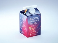 Premium carton packaging 3D model of Elopak Pure-Pak Classic Curve 500ml with tethered cap TwistFlip 29