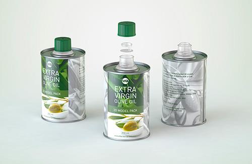 Olive oil metal bottle 250ml packaging 3d model