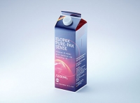 Premium milk packaging 3D model of Elopak Pure-Pak Sense 1000ml with tethered cap TwistFlip 29
