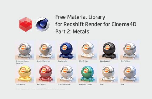 Free Redshift Material Pack/Library for Cinema 4D - Part 2 - Metals