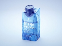 Premium packaging 3d model of Tetra Pack Prisma EDGE 200ml with tethered cap DreamCap 26 Pro
