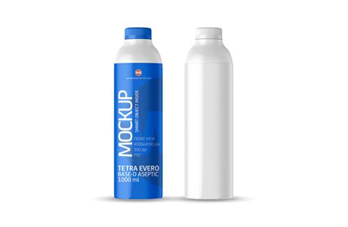 Packaging MockUp of Tetra Pack Evero Aseptic Base-D 1000ml with OrionTop-O38A Front View