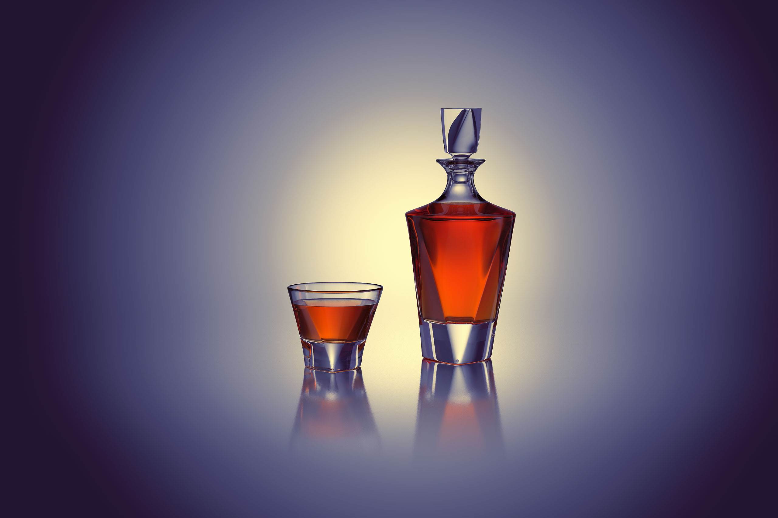 Triangle - packaging 3D model of the Decanter for alcohol products