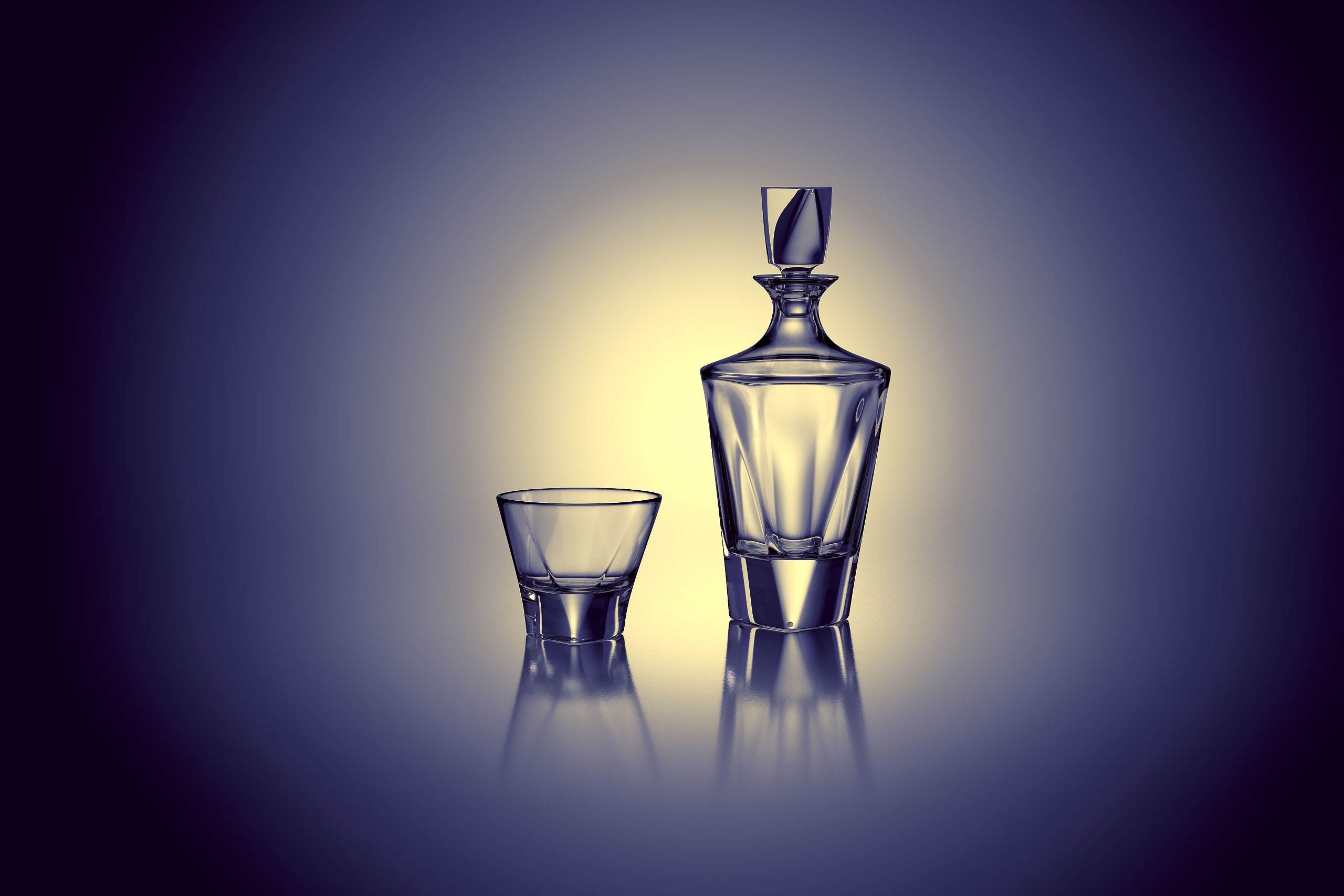 Triangle - packaging 3D model of the Decanter for alcohol products