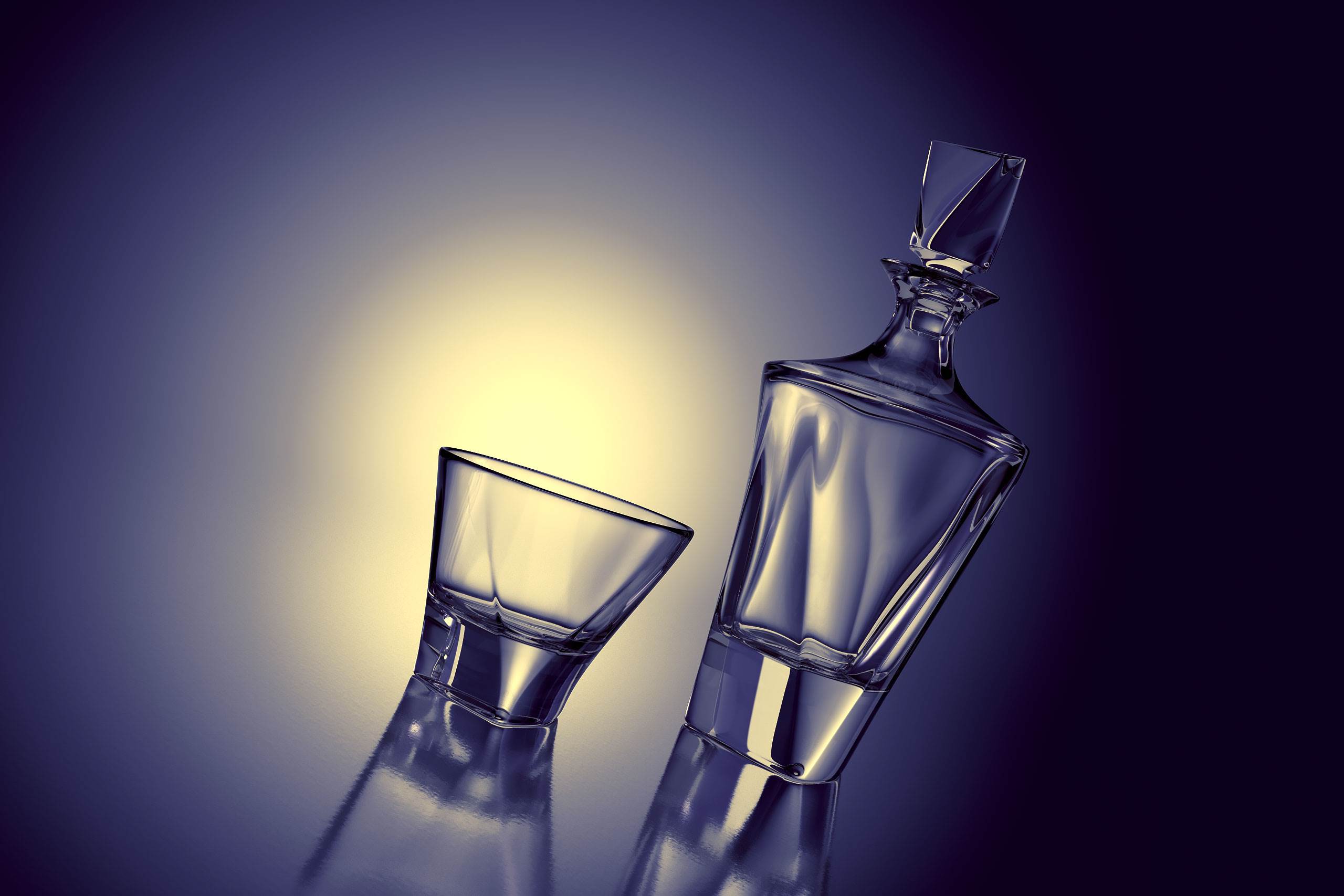 Triangle - packaging 3D model of the Decanter for alcohol products