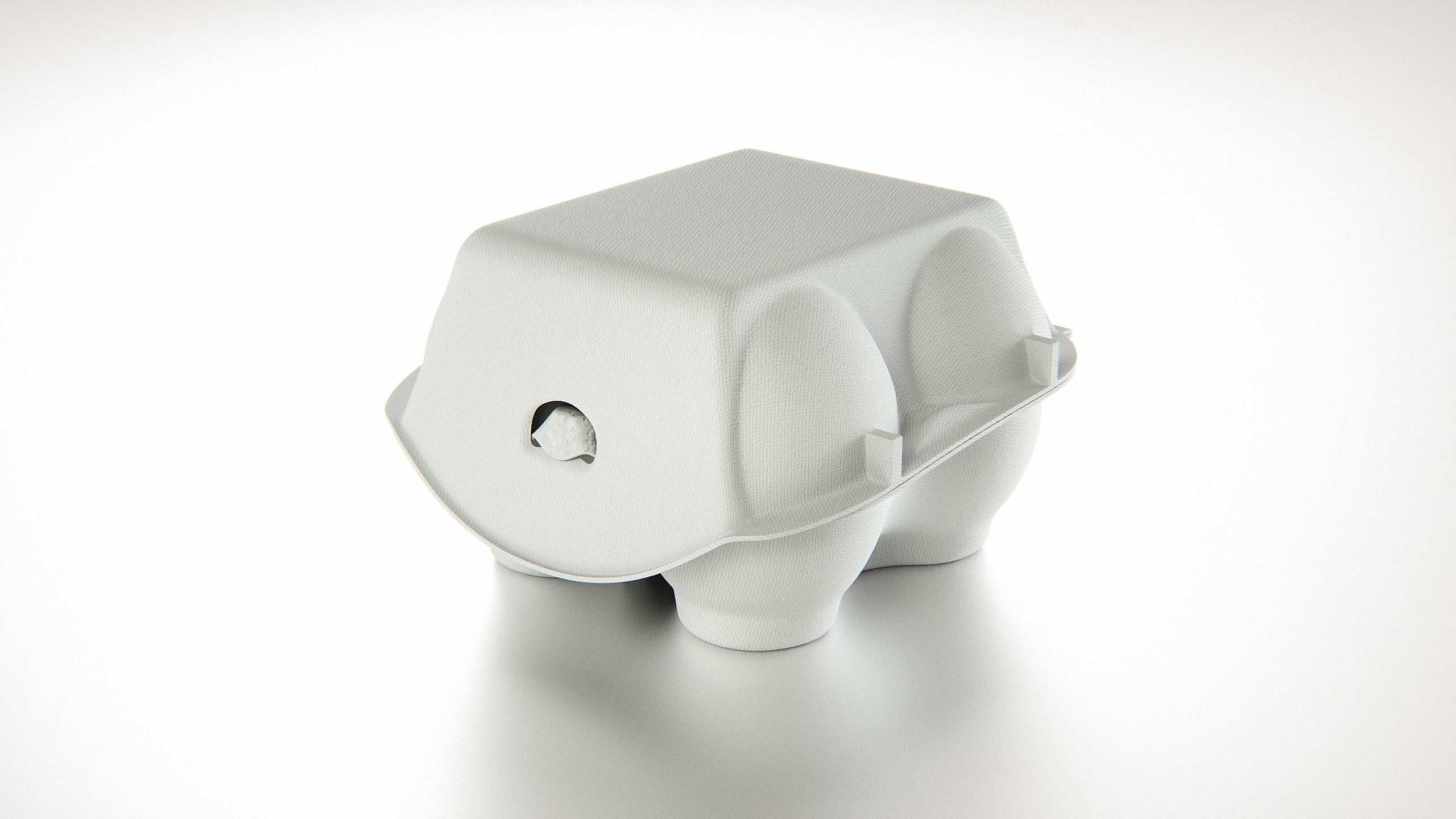 x4 Egg Cold Pressed Paper Carton box packaging 3D model pack