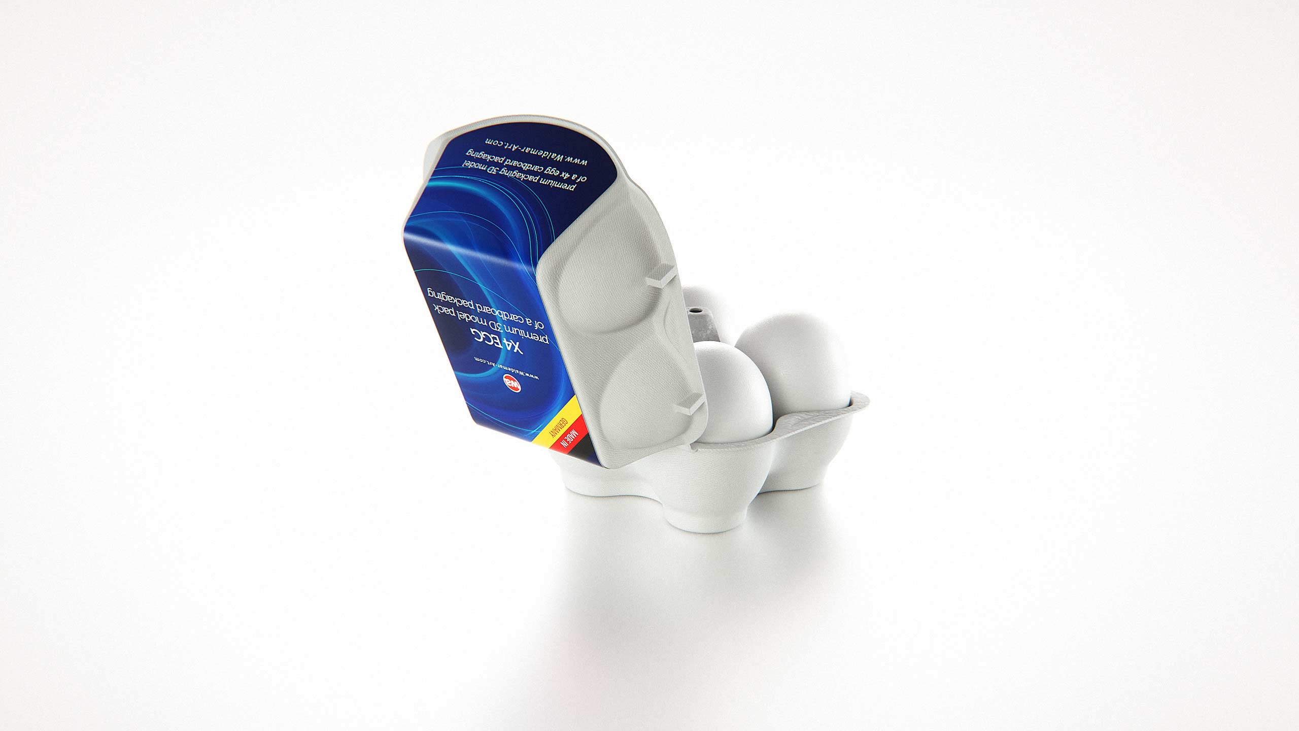 x4 Egg Cold Pressed Paper Carton box packaging 3D model pack