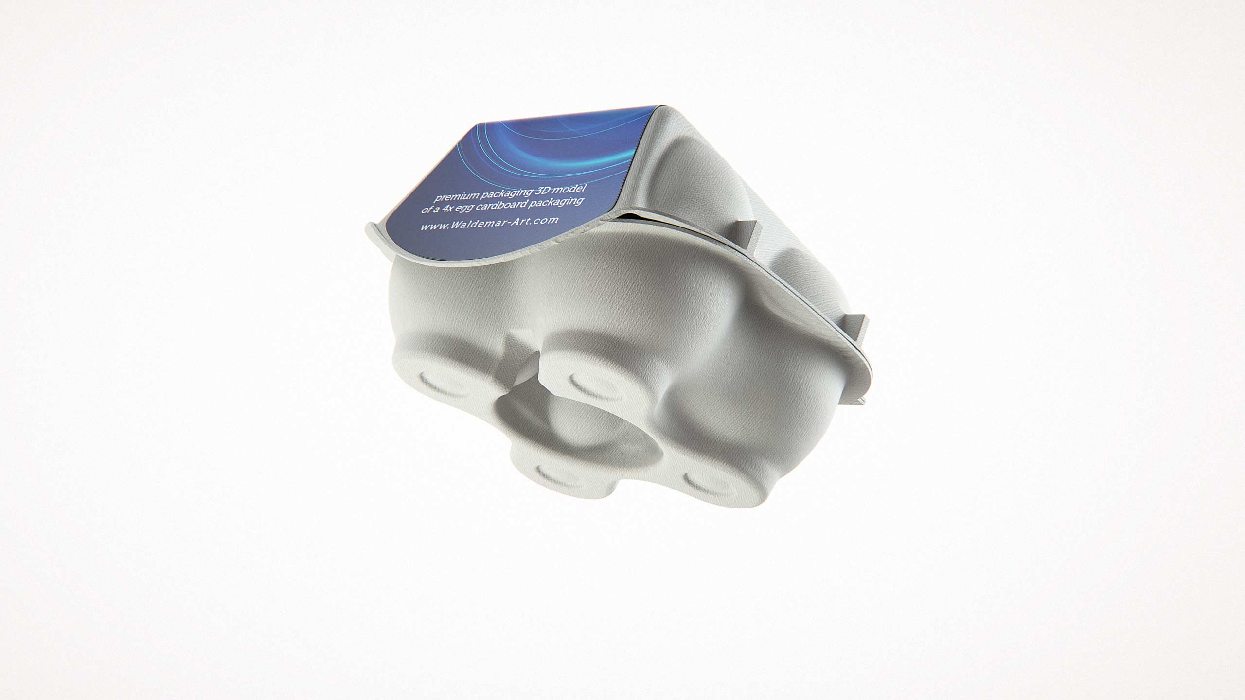 x4 Egg Cold Pressed Paper Carton box packaging 3D model pack