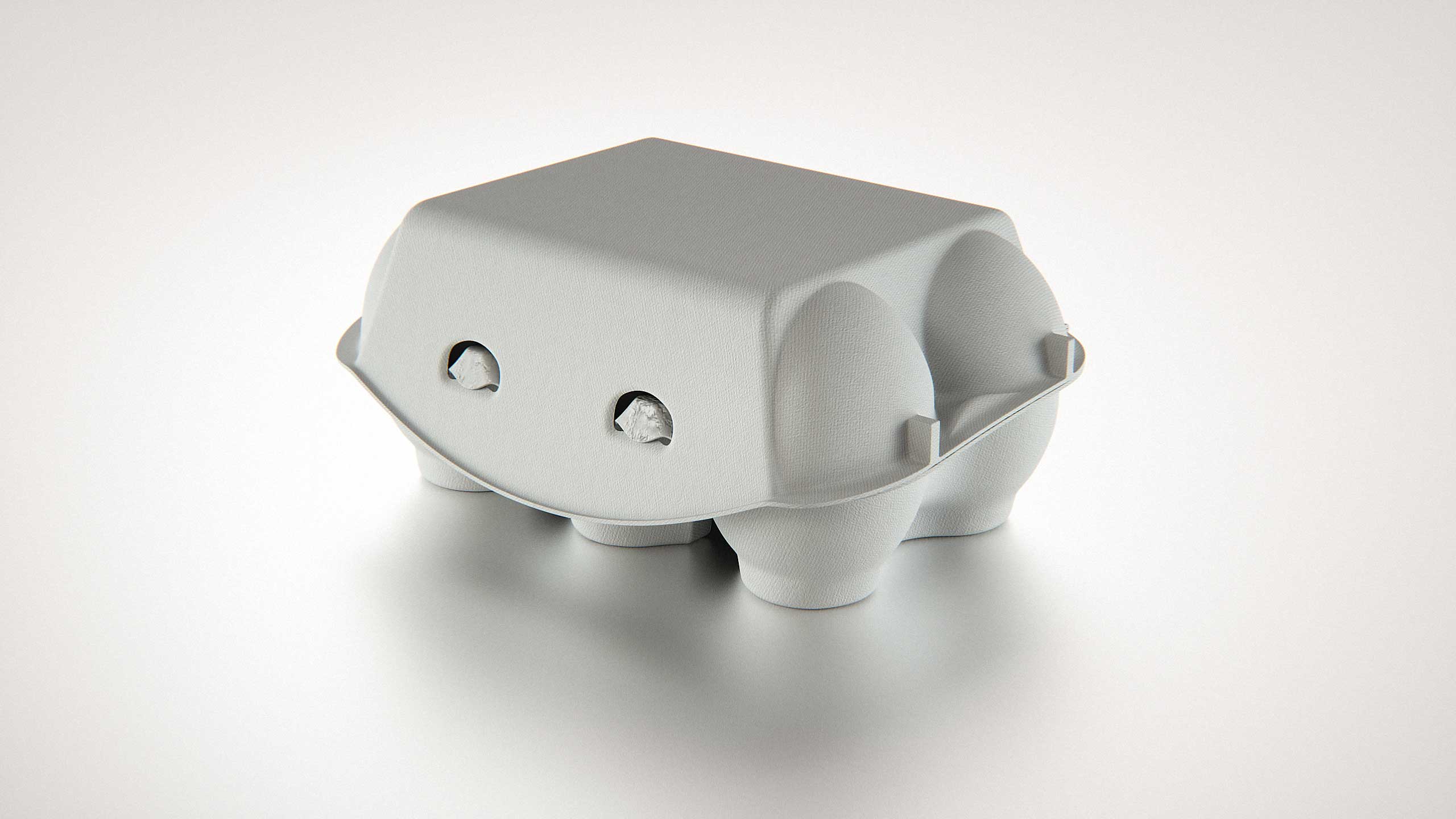 6x Egg Cold Pressed Paper Carton box packaging 3D model pack
