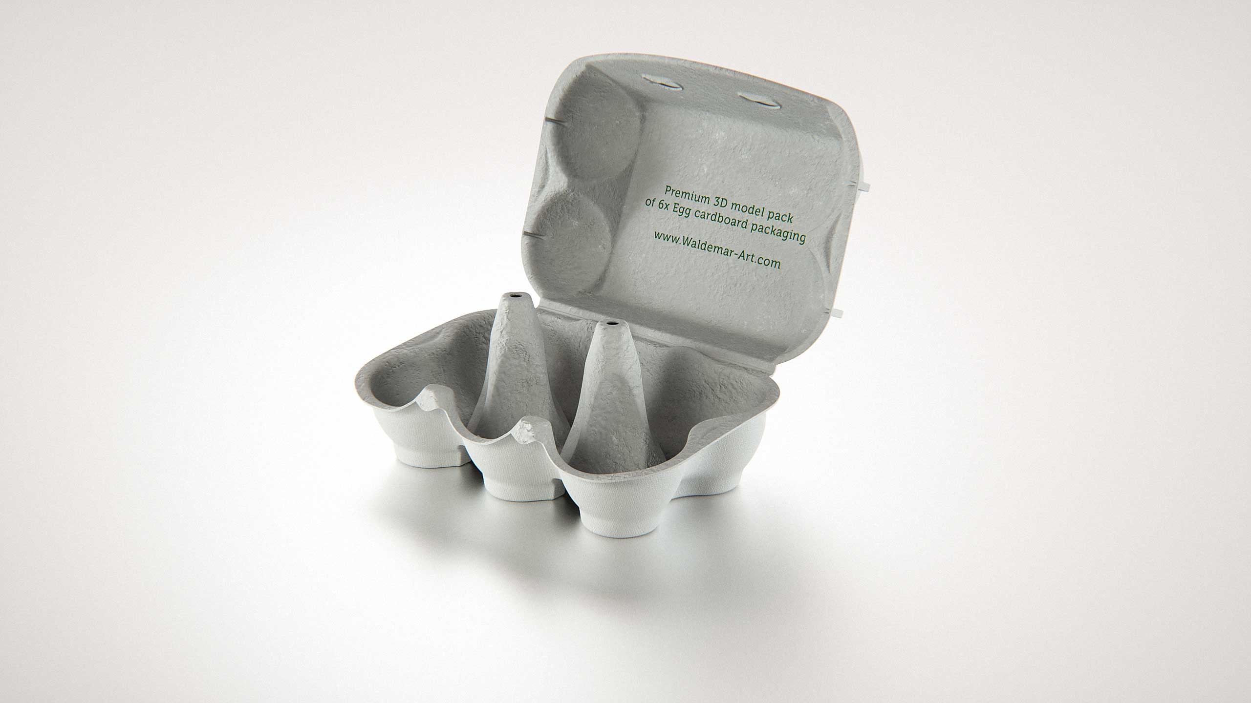 6x Egg Cold Pressed Paper Carton box packaging 3D model pack