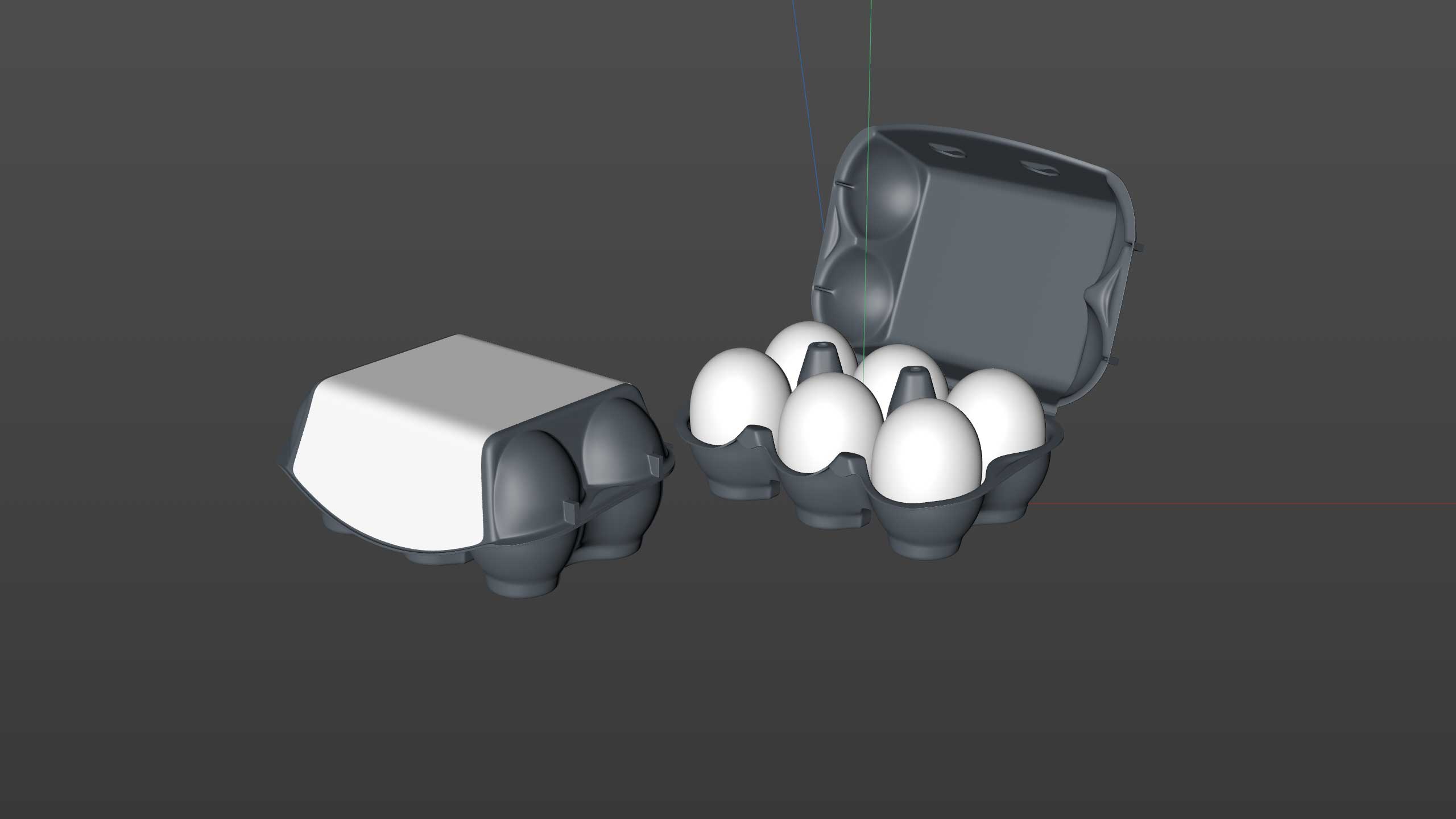 6x Egg Cold Pressed Paper Carton box packaging 3D model pack